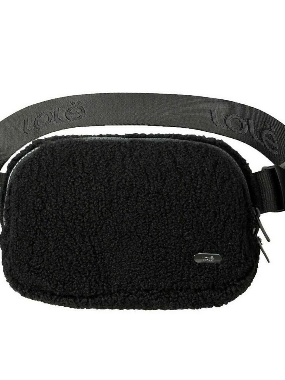 LOLE Adjustable Sherpa Fleece Crossbody Bag  One Size Purse Bag BLACK